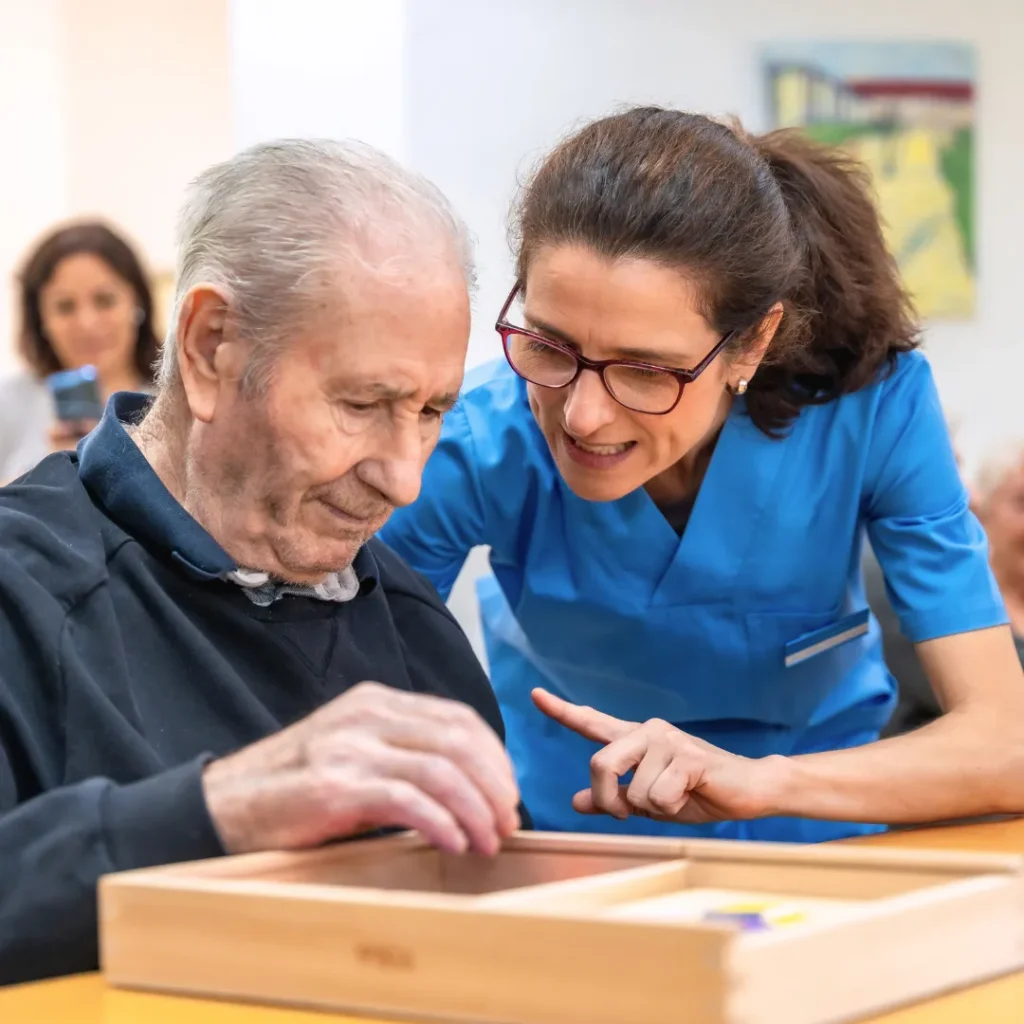 Older man working on a puzzle